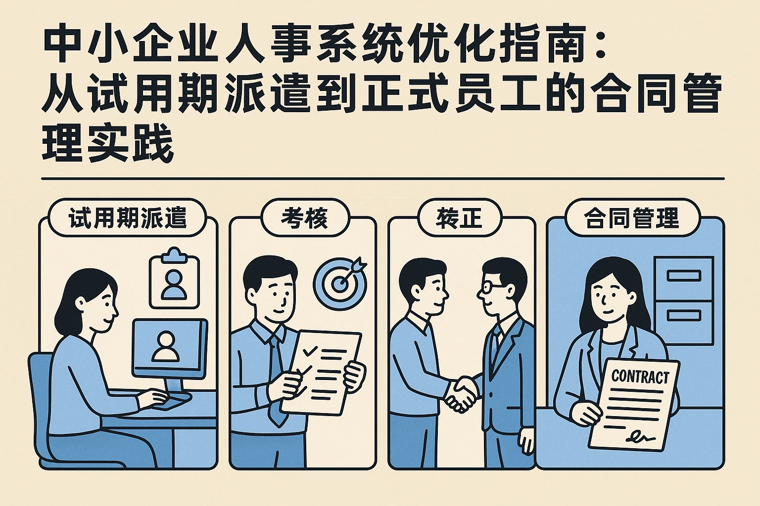 中小企业人事系统优化指南：从试用期派遣到正式员工的合同管理实践