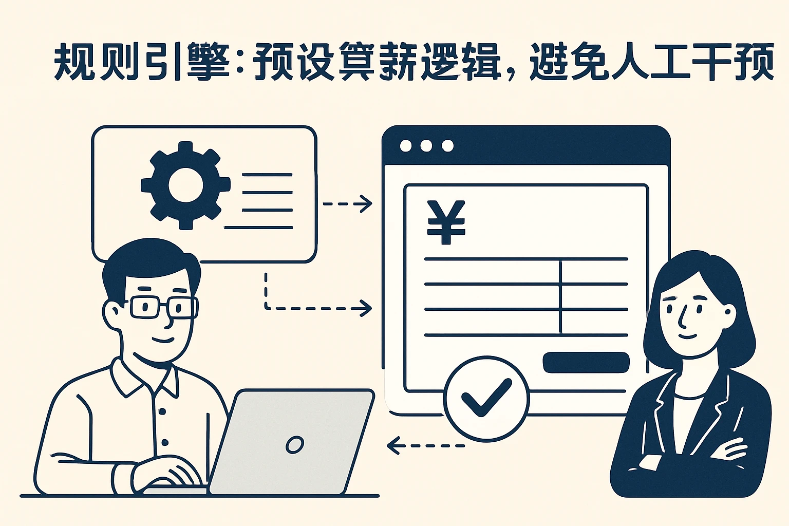 2. 规则引擎：预设算薪逻辑，避免人工干预
