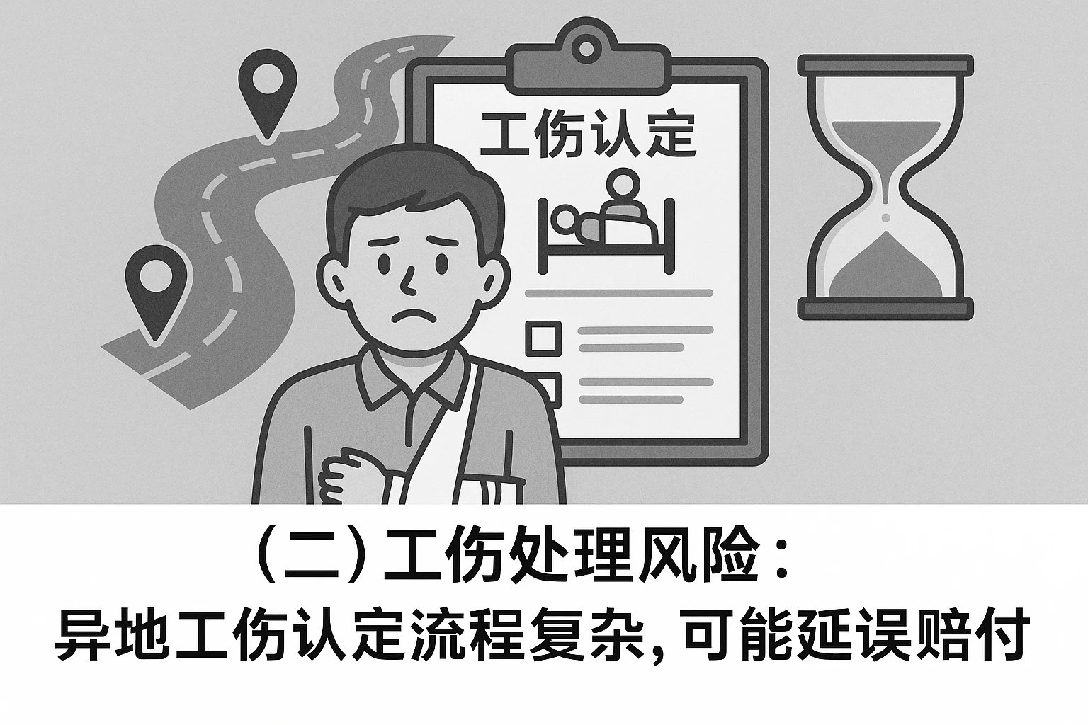 （二）工伤处理风险：异地工伤认定流程复杂，可能延误赔付
