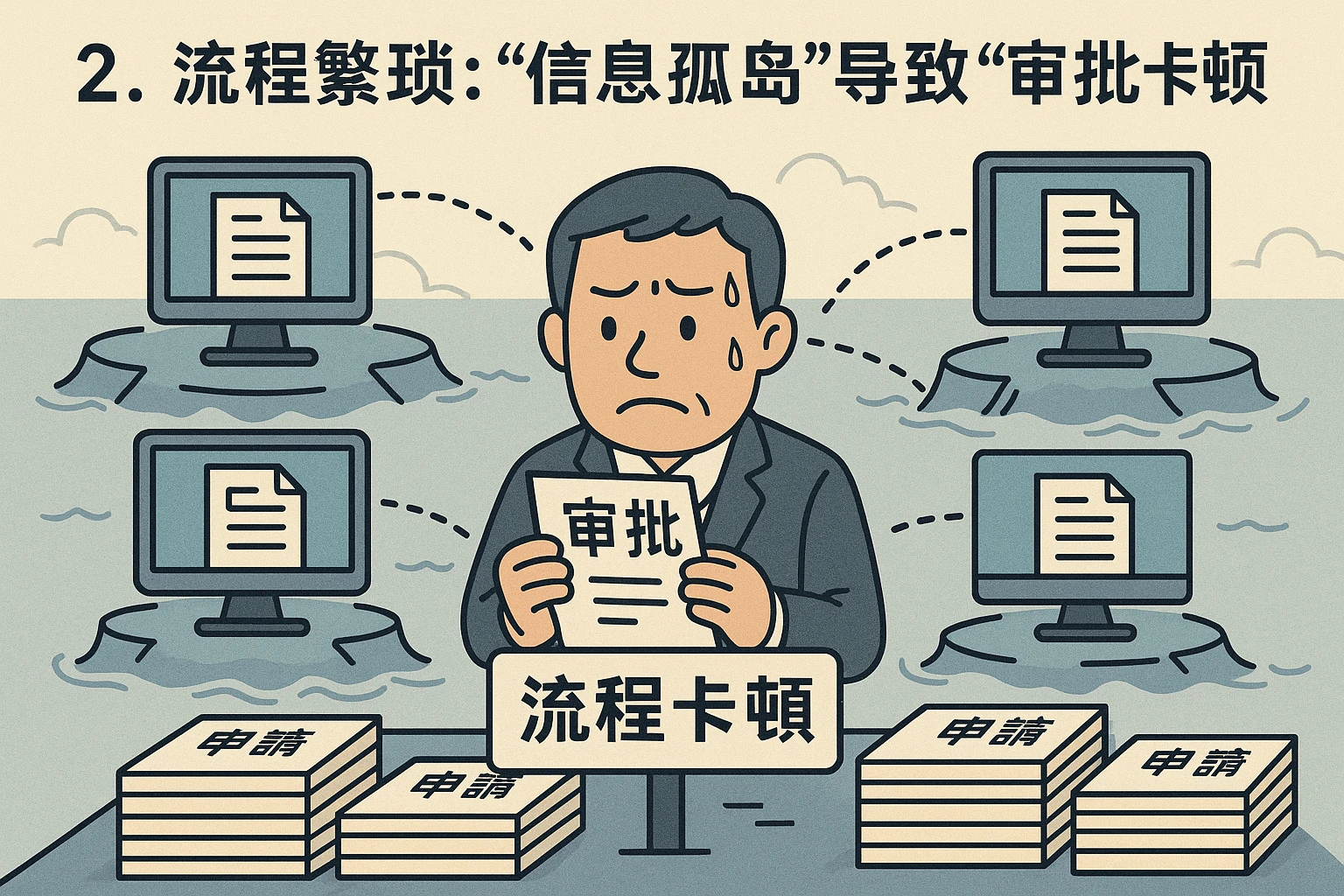 2. 流程繁琐：“信息孤岛”导致的“审批卡顿”