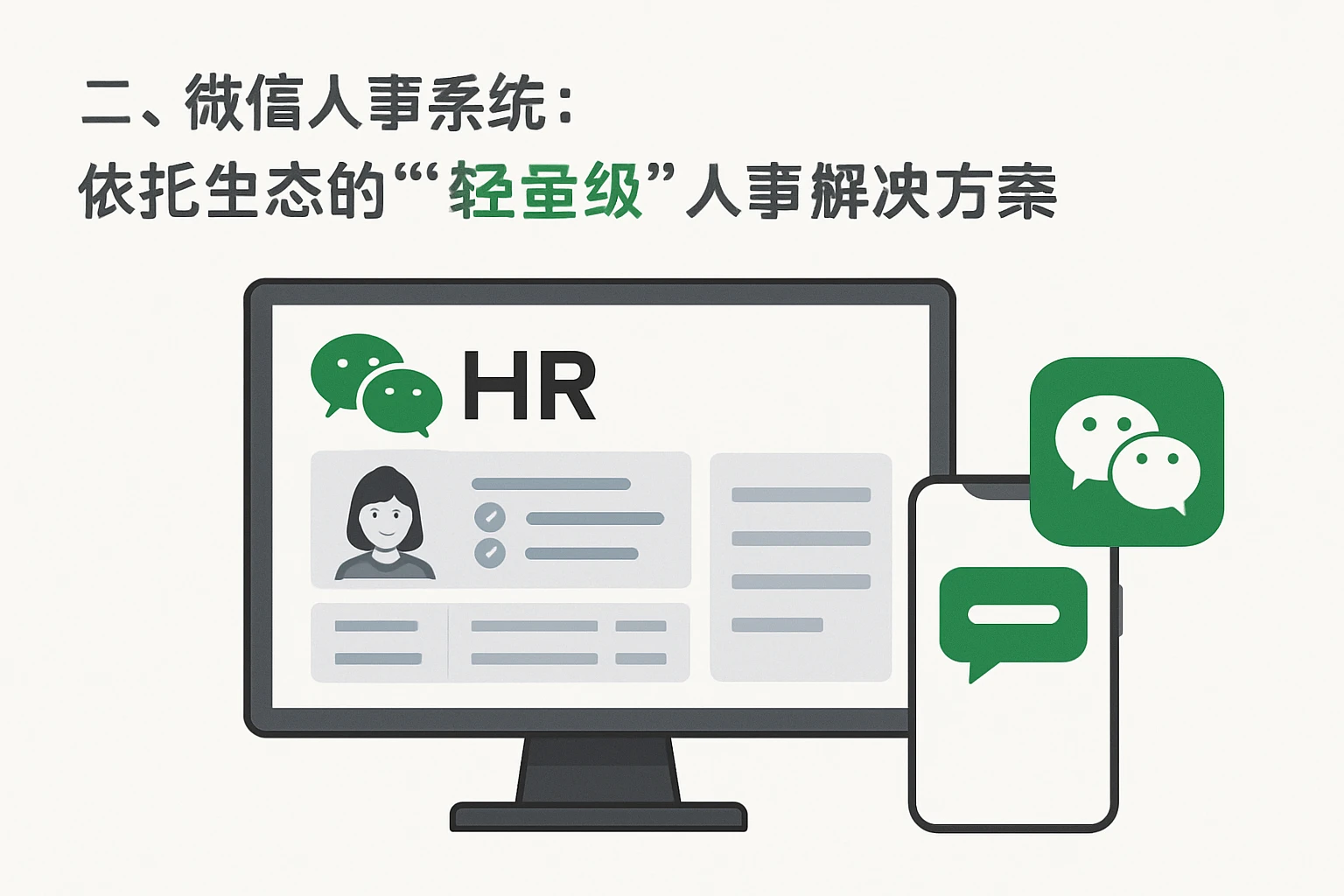 二、微信人事系统：依托生态的“轻量级”人事解决方案
