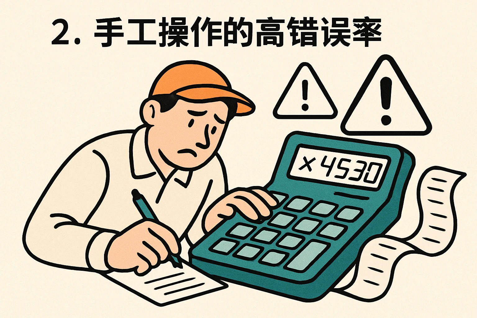 2. 手工操作的高错误率