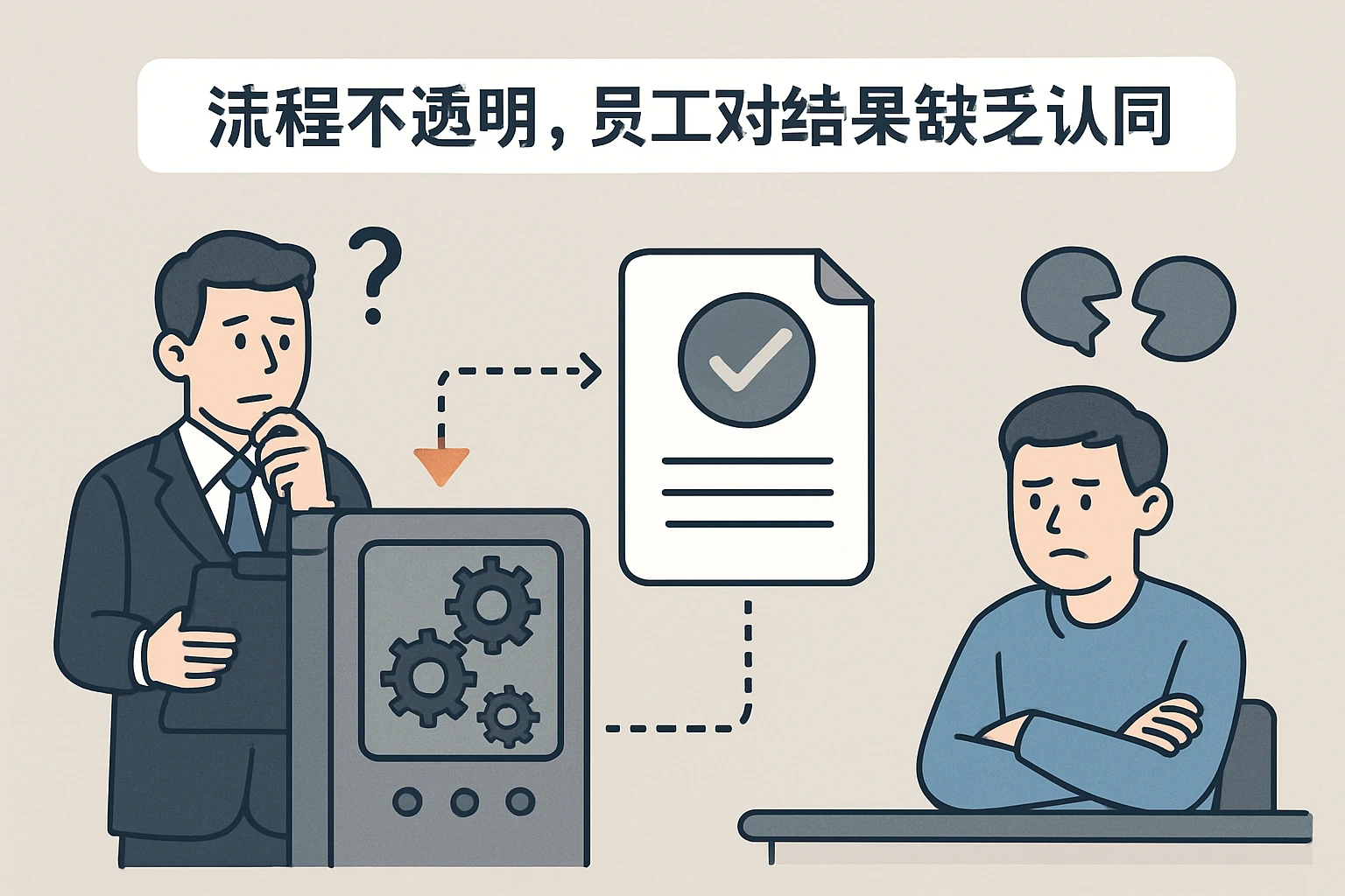 2. 流程不透明，员工对结果缺乏认同