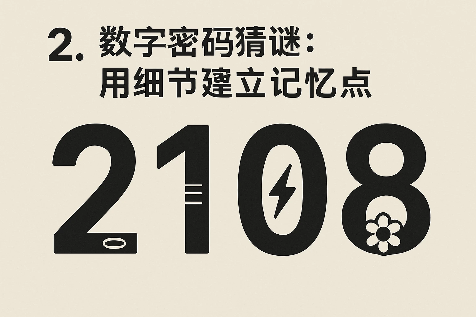 2. 数字密码猜谜：用细节建立记忆点