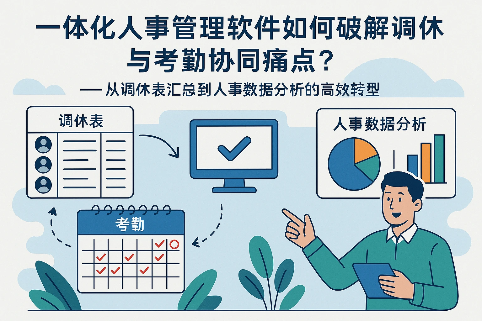 一体化人事管理软件如何破解调休与考勤协同痛点？——从调休表汇总到人事数据分析的高效转型