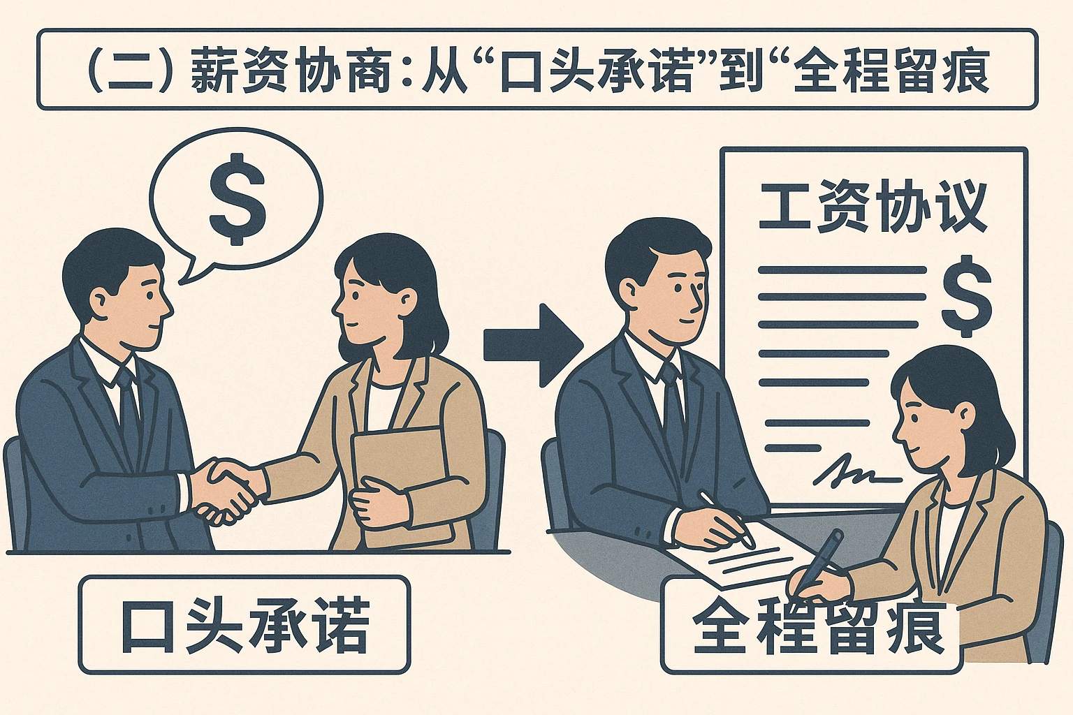 （二）薪资协商：从“口头承诺”到“全程留痕”