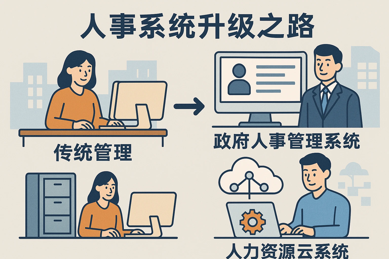 人事系统升级之路：从传统管理到政府人事管理系统与人力资源云系统的融合转型