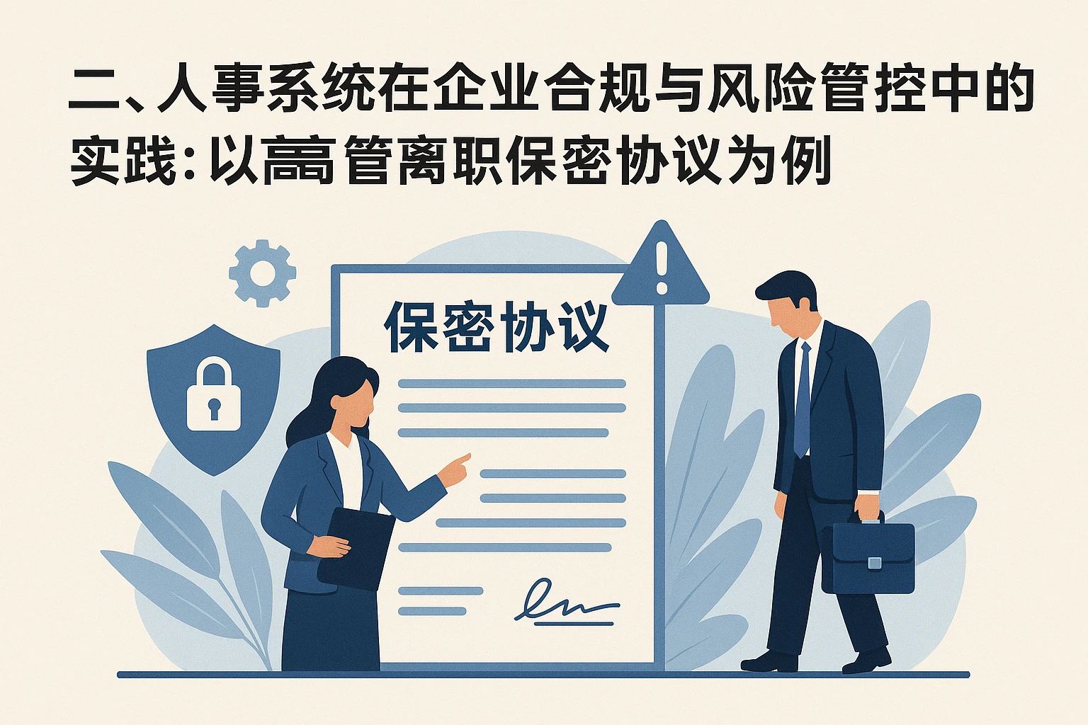 二、人事系统在企业合规与风险管控中的实践：以高管离职保密协议为例