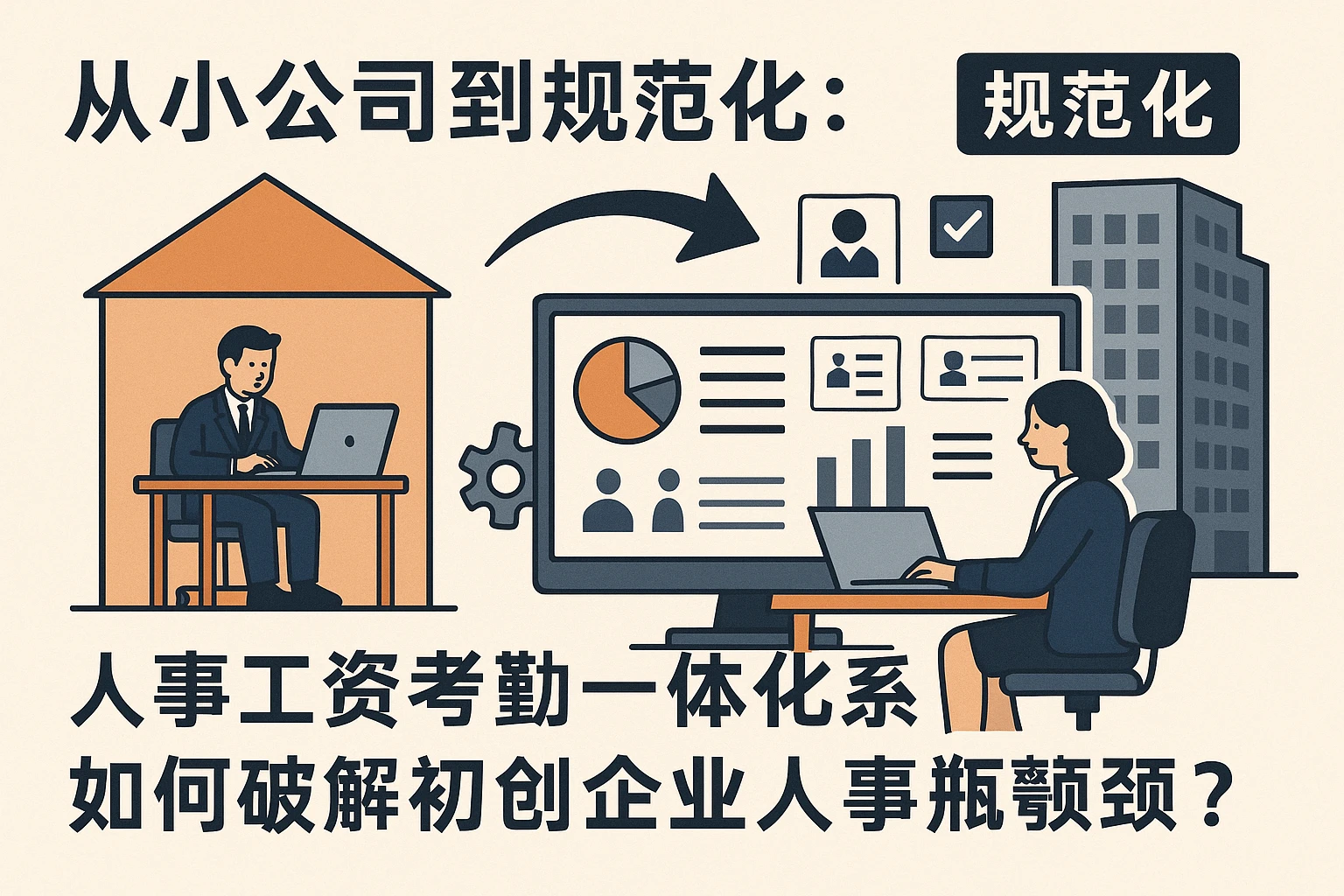 从小公司到规范化：人事工资考勤一体化系统如何破解初创企业人事瓶颈？