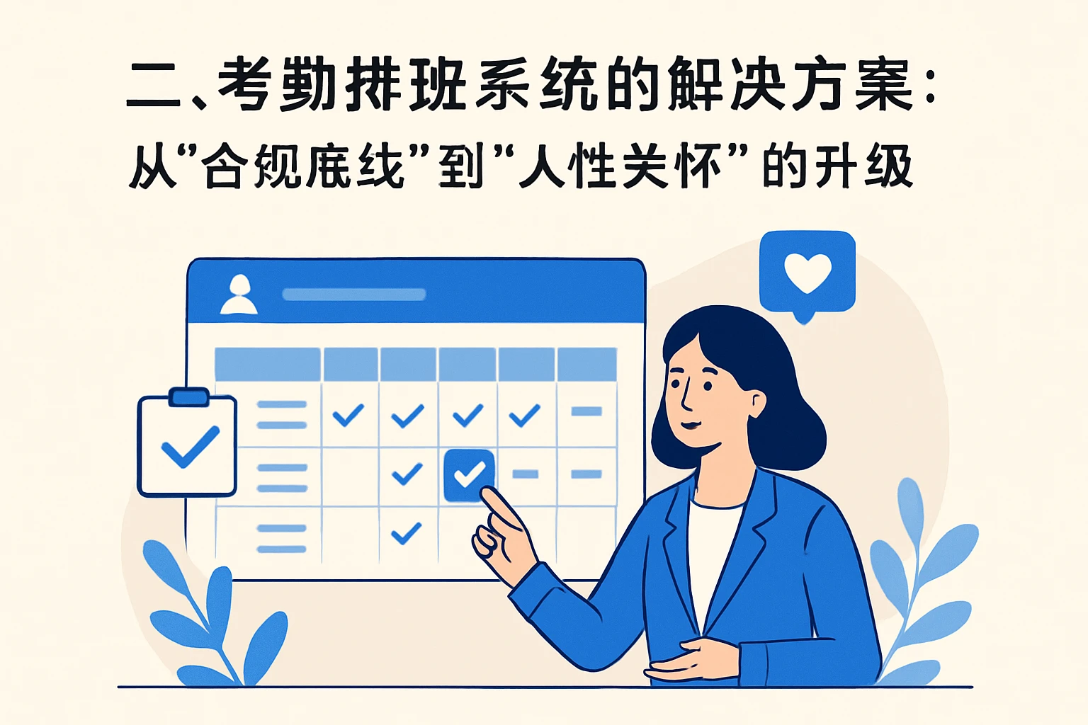 二、考勤排班系统的解决方案：从“合规底线”到“人性关怀”的升级