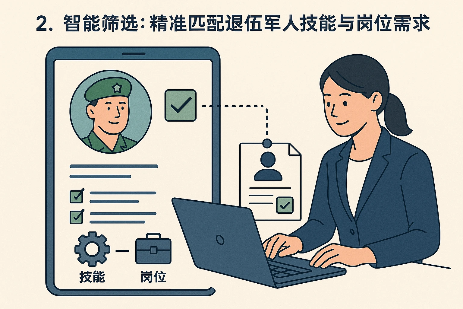 2. 智能筛选：精准匹配退伍军人技能与岗位需求