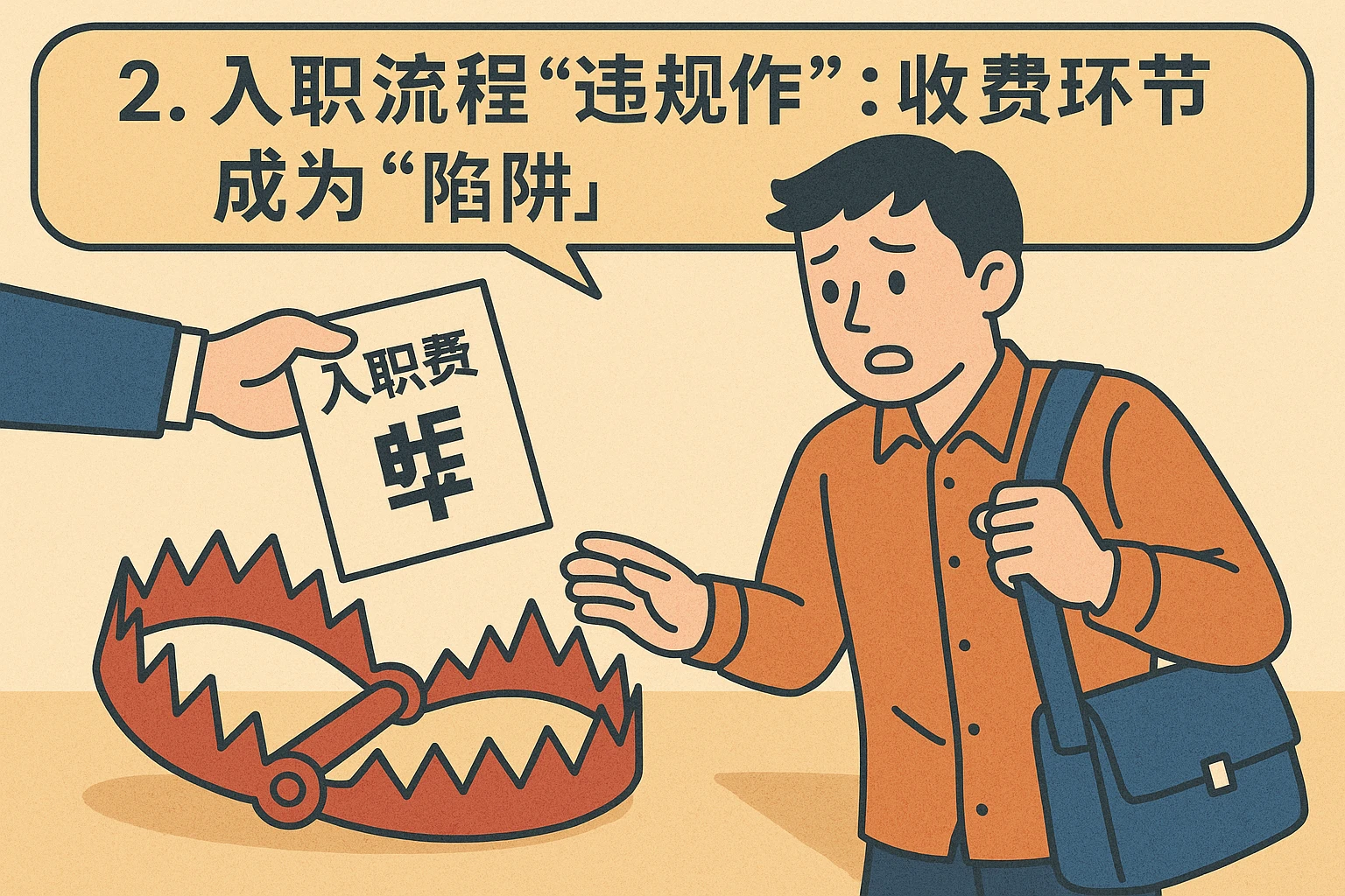 2. 入职流程“违规操作”：收费环节成为“陷阱”