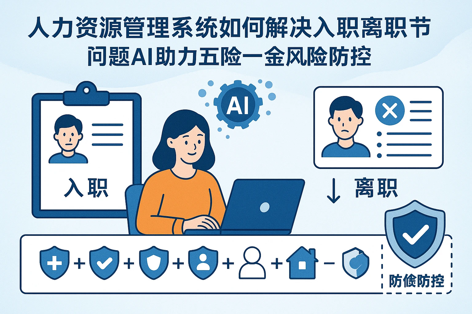 人力资源管理系统如何解决入职离职节点问题？AI助力五险一金风险防控