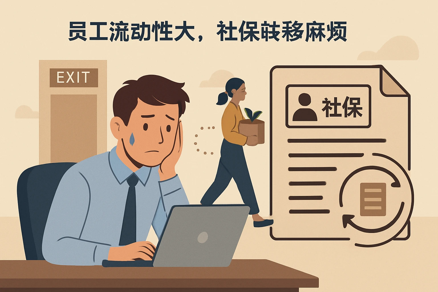 2. 员工流动性大，社保转移麻烦