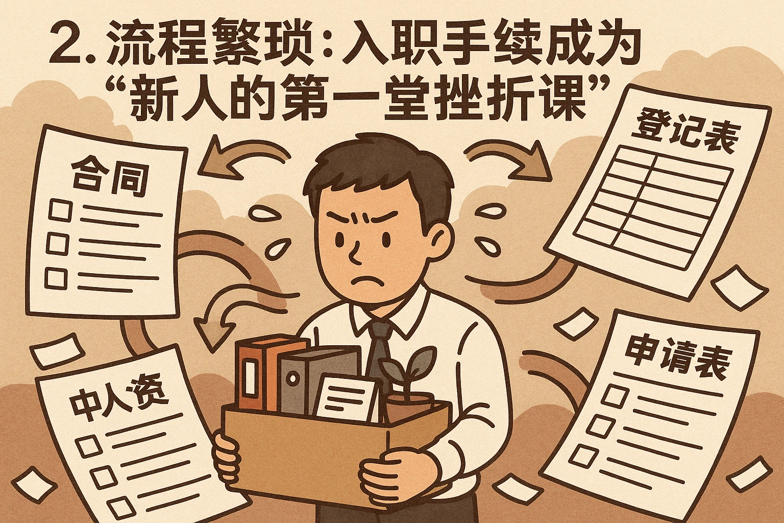 2. 流程繁琐：入职手续成为“新人的第一堂挫折课”