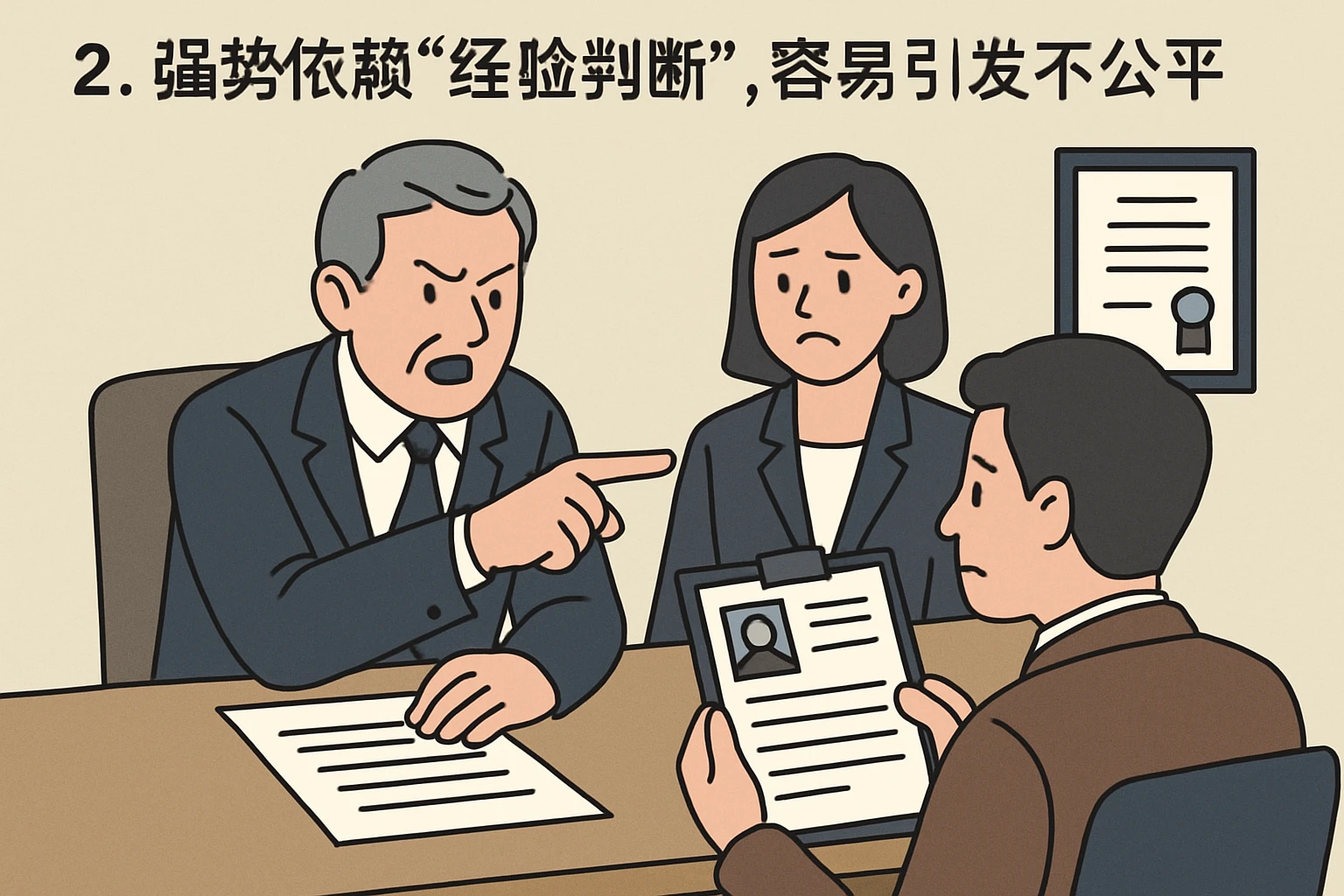 2. 强势依赖“经验判断”,容易引发不公平