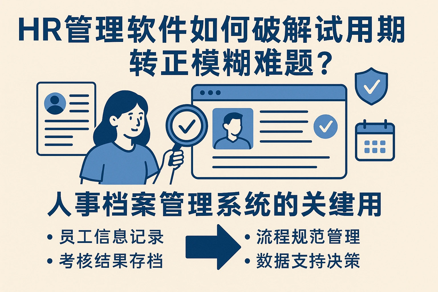 HR管理软件如何破解试用期转正模糊难题？人事档案管理系统的关键作用