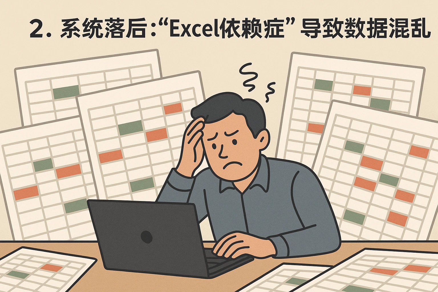 2. 系统落后：“Excel依赖症”导致数据混乱