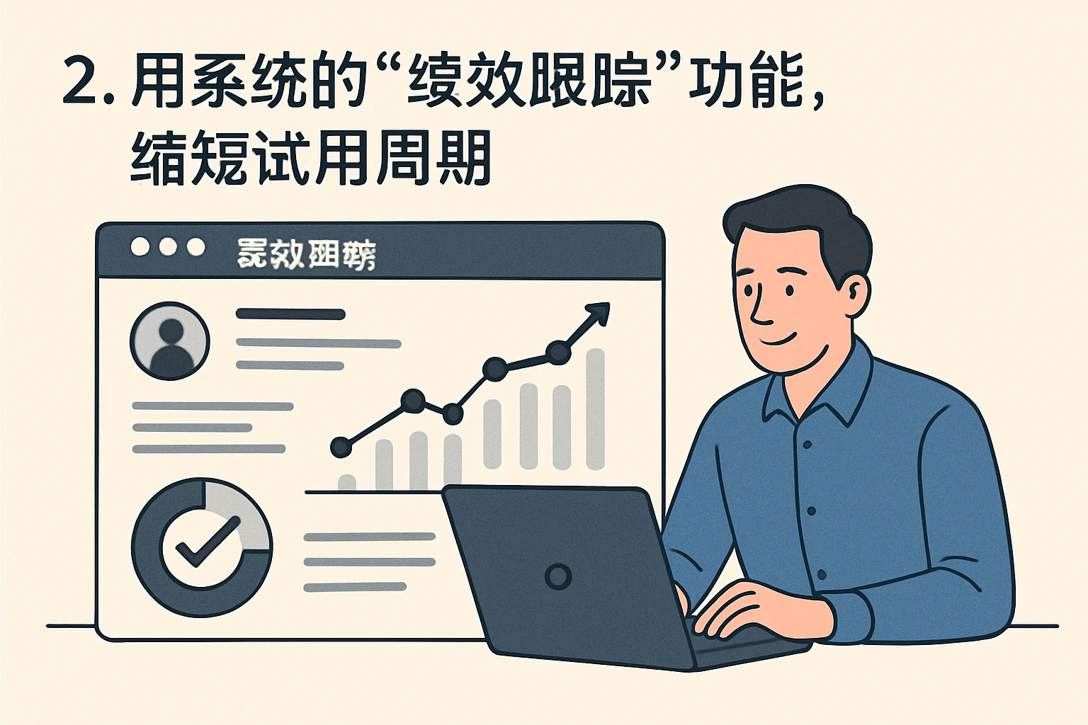 2. 用系统的“绩效跟踪”功能，缩短试用周期