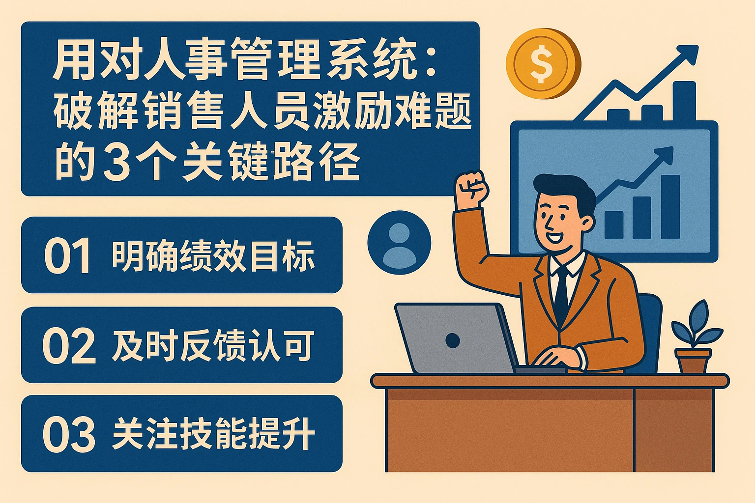 用对人事管理系统：破解销售人员激励难题的3个关键路径