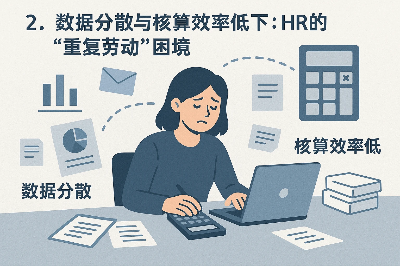 2. 数据分散与核算效率低下：HR的“重复劳动”困境