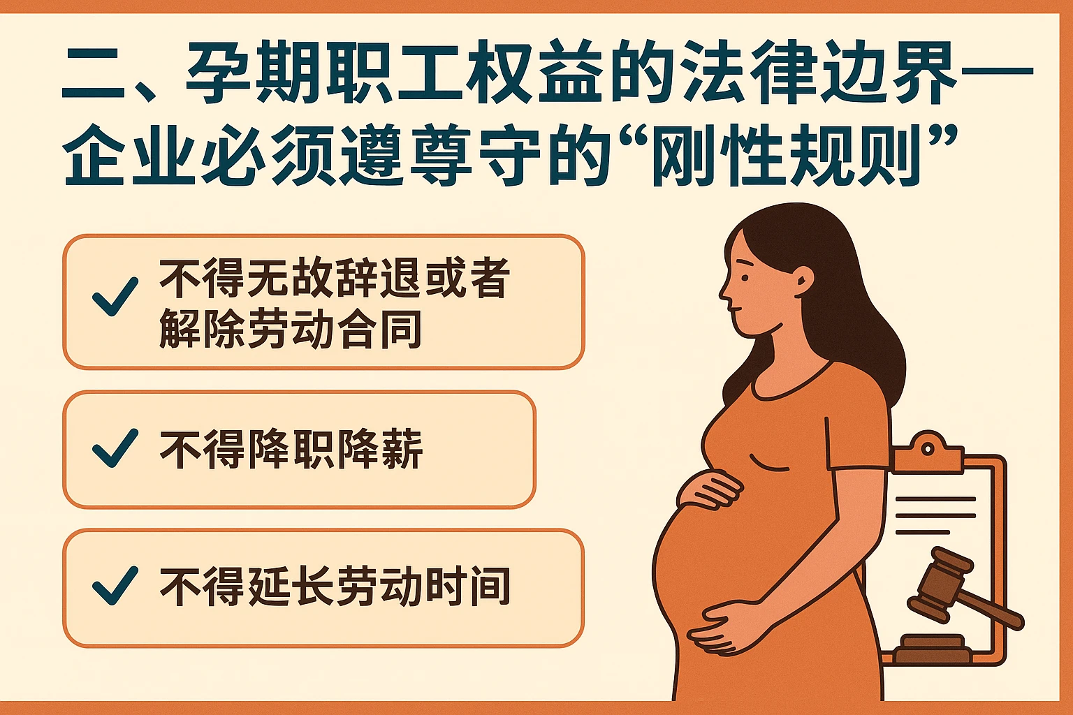二、孕期职工权益的法律边界——企业必须遵守的“刚性规则”