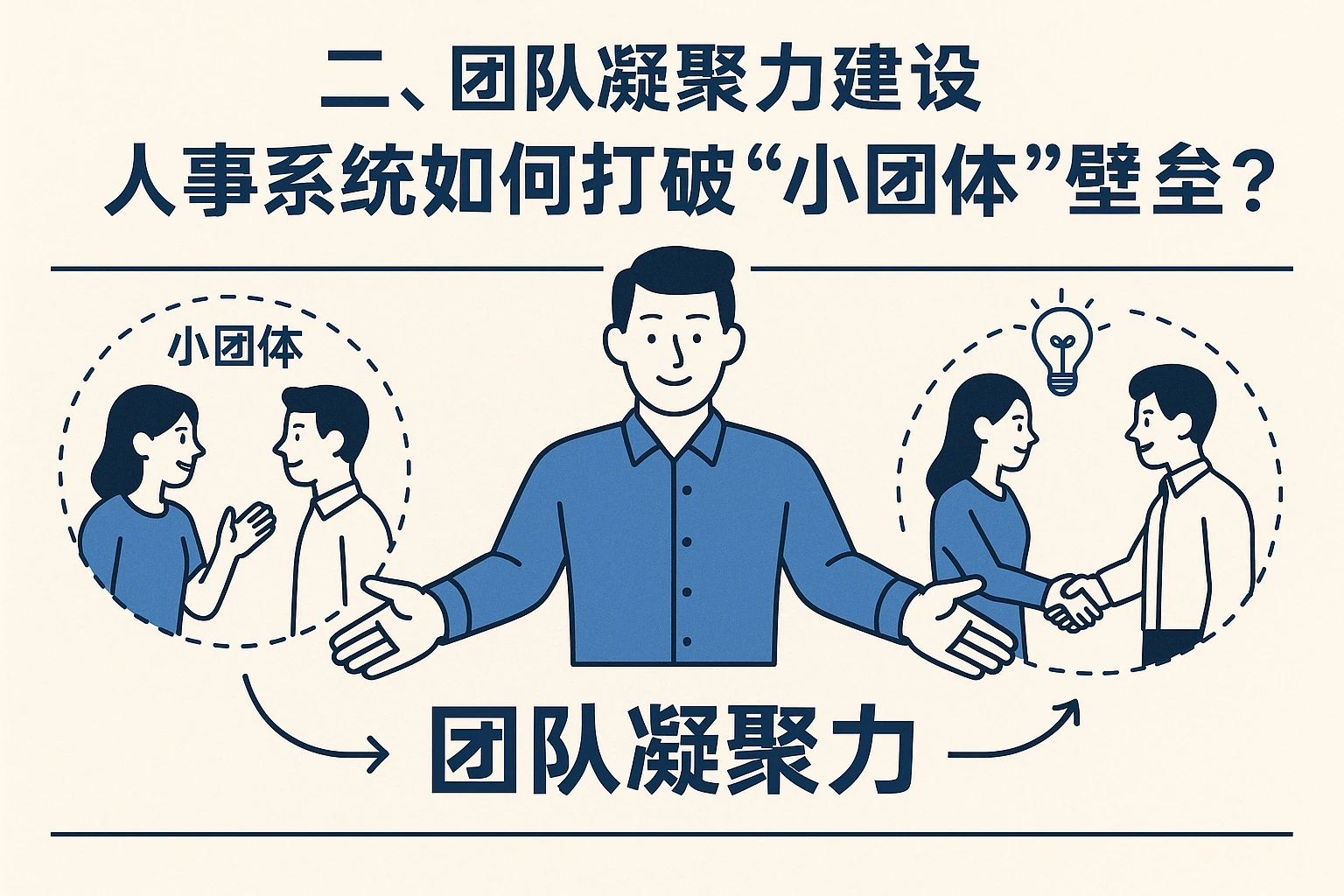 二、团队凝聚力建设：人事系统如何打破“小团体”壁垒？