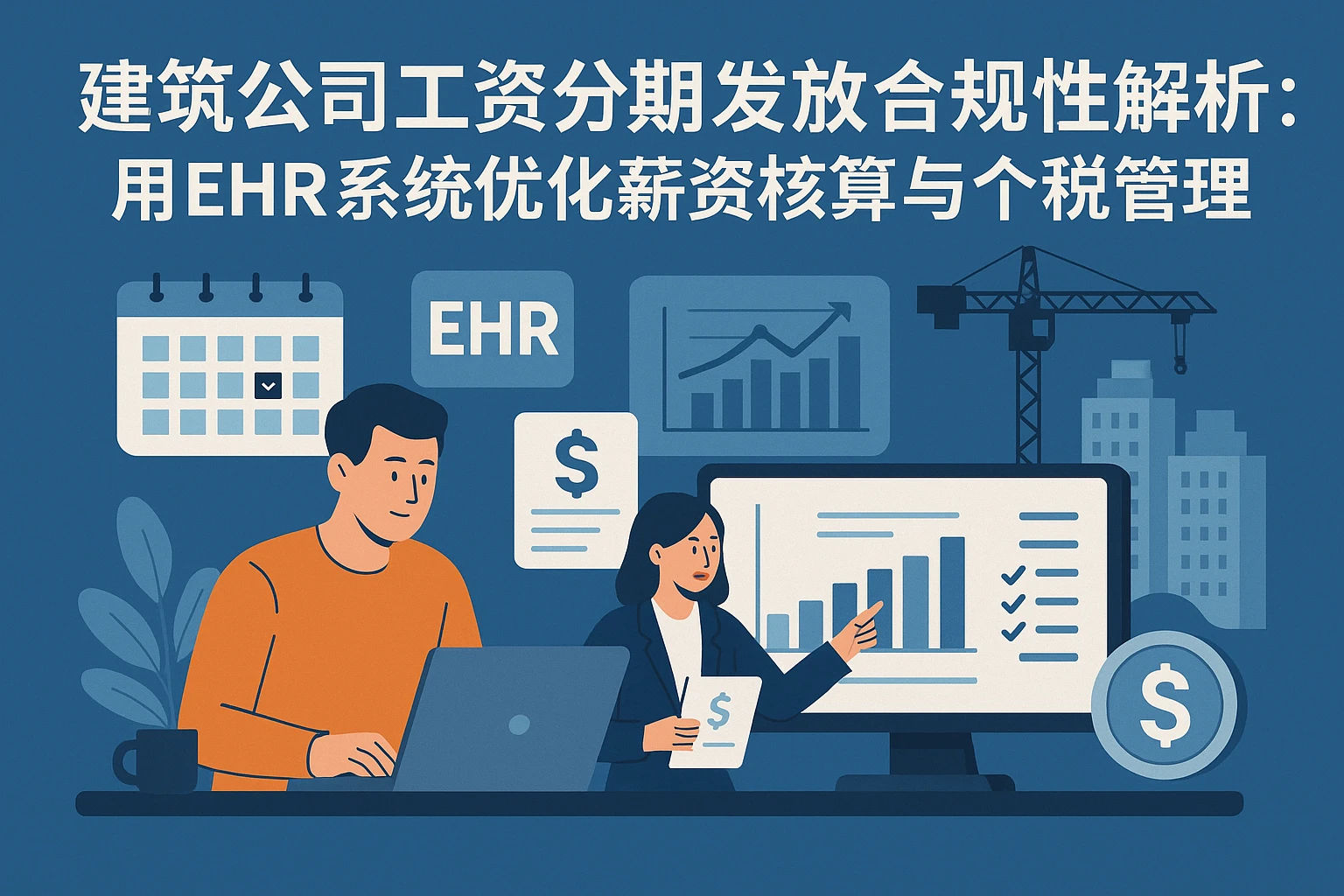 建筑公司工资分期发放合规性解析：用EHR系统优化薪资核算与个税管理
