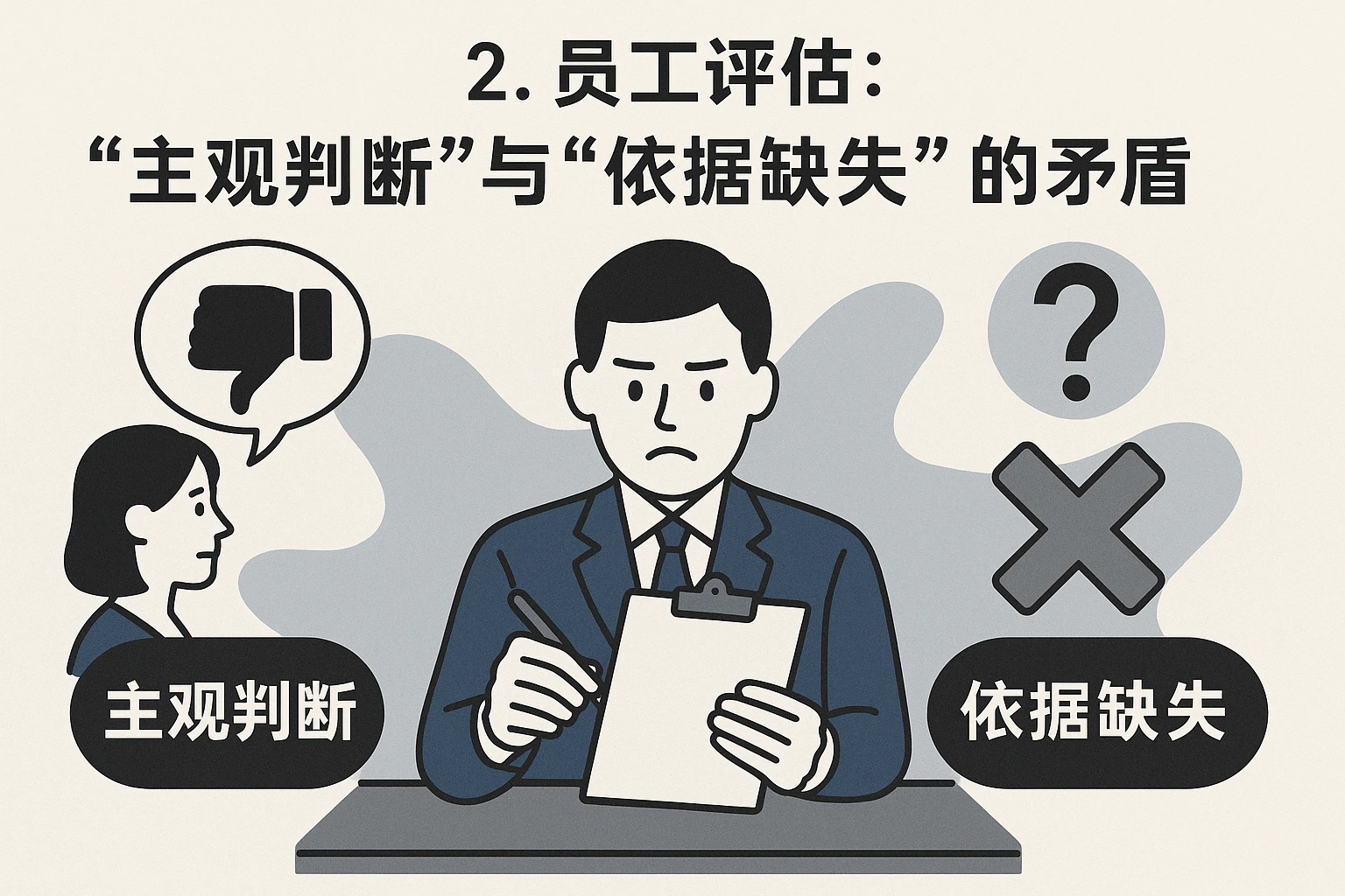 2. 员工评估：“主观判断”与“依据缺失”的矛盾