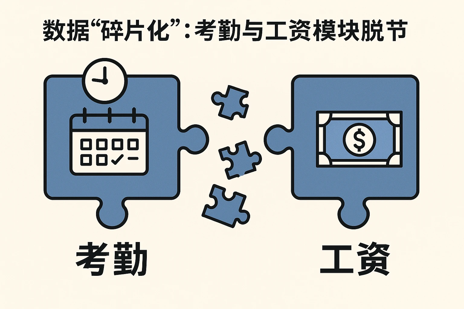 2. 数据“碎片化”：考勤与工资模块脱节