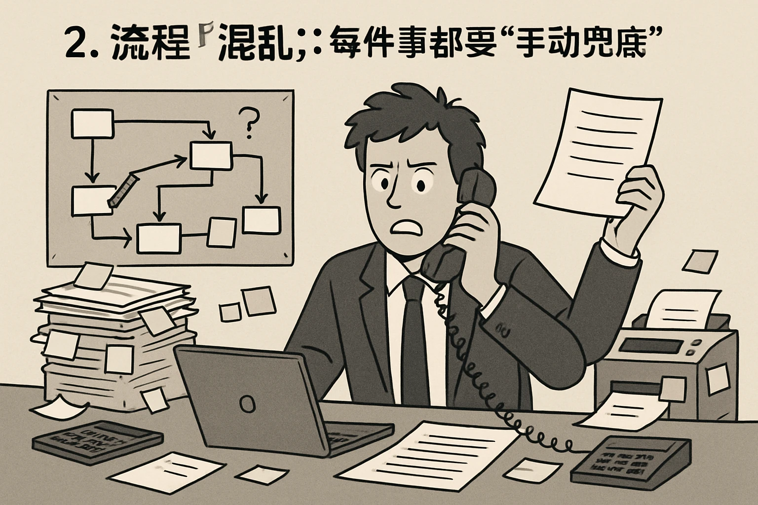 2. 流程“混乱”：每件事都要“手动兜底”