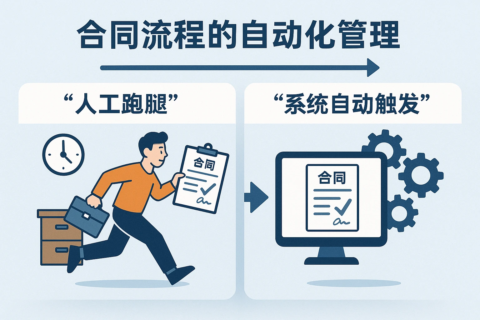 2. 合同流程的自动化管理：从“人工跑腿”到“系统自动触发”