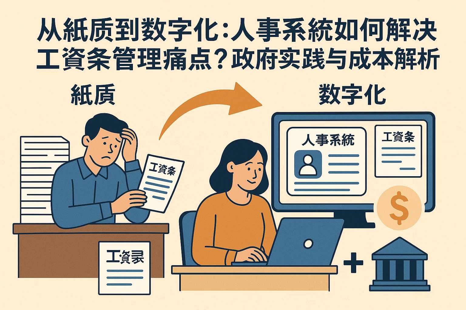 从纸质到数字化：人事系统如何解决工资条管理痛点？政府实践与成本解析