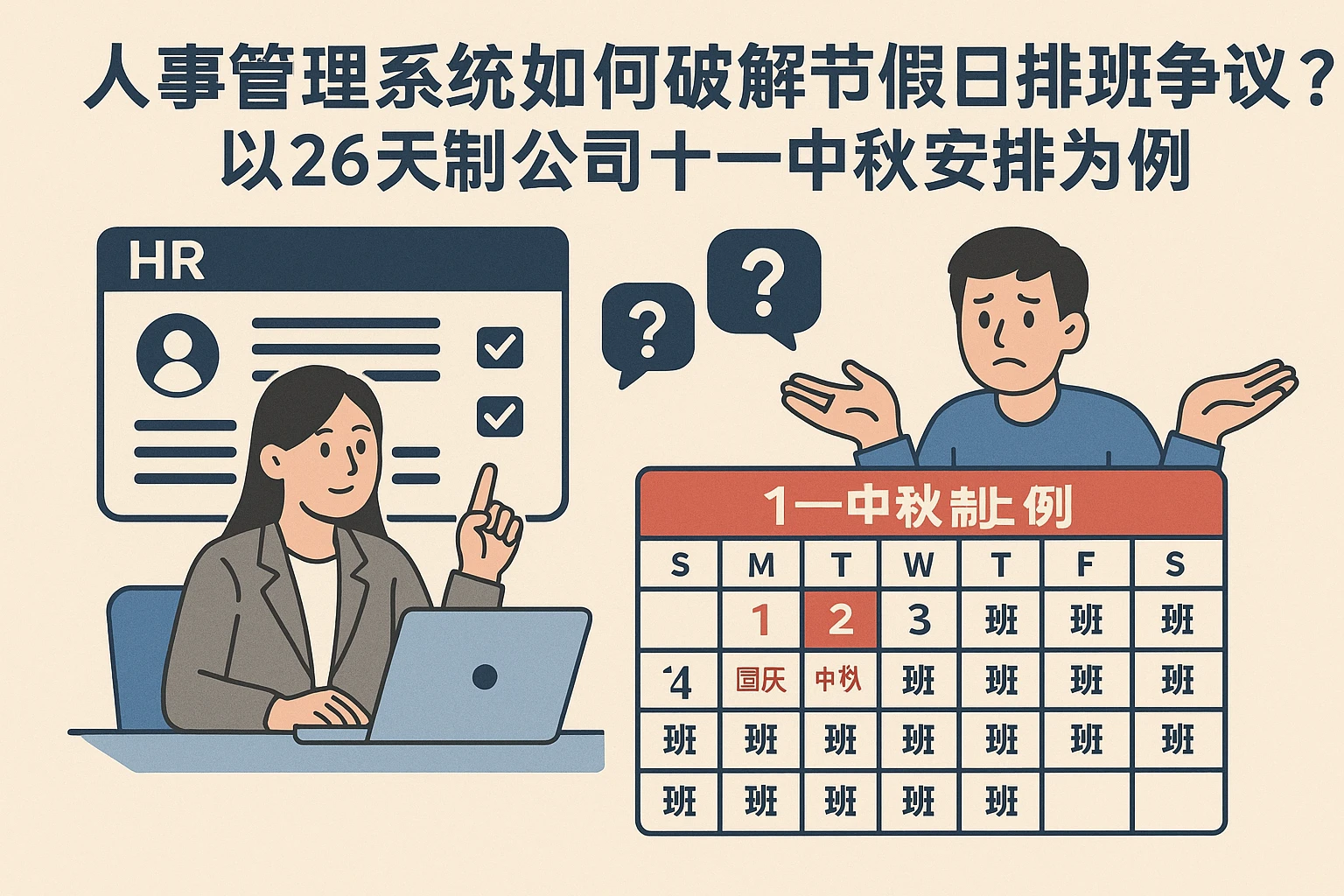 人事管理系统如何破解节假日排班争议？以26天制公司十一中秋安排为例
