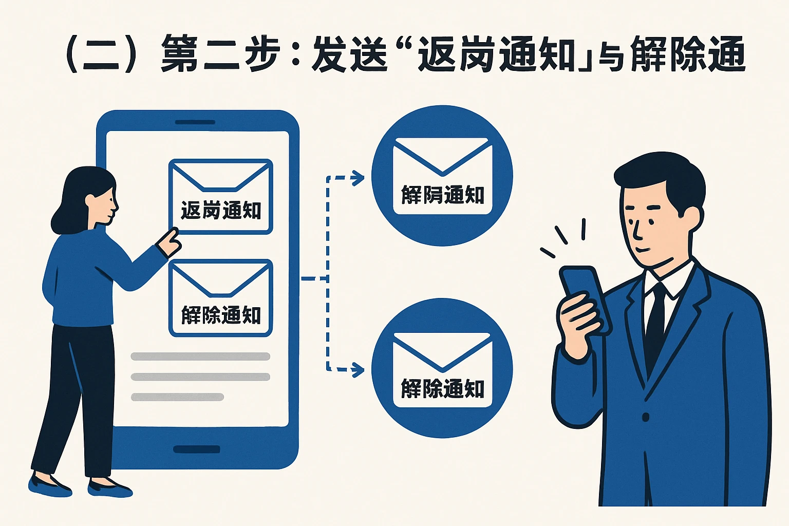 （二）第二步：发送“返岗通知”与“解除通知”