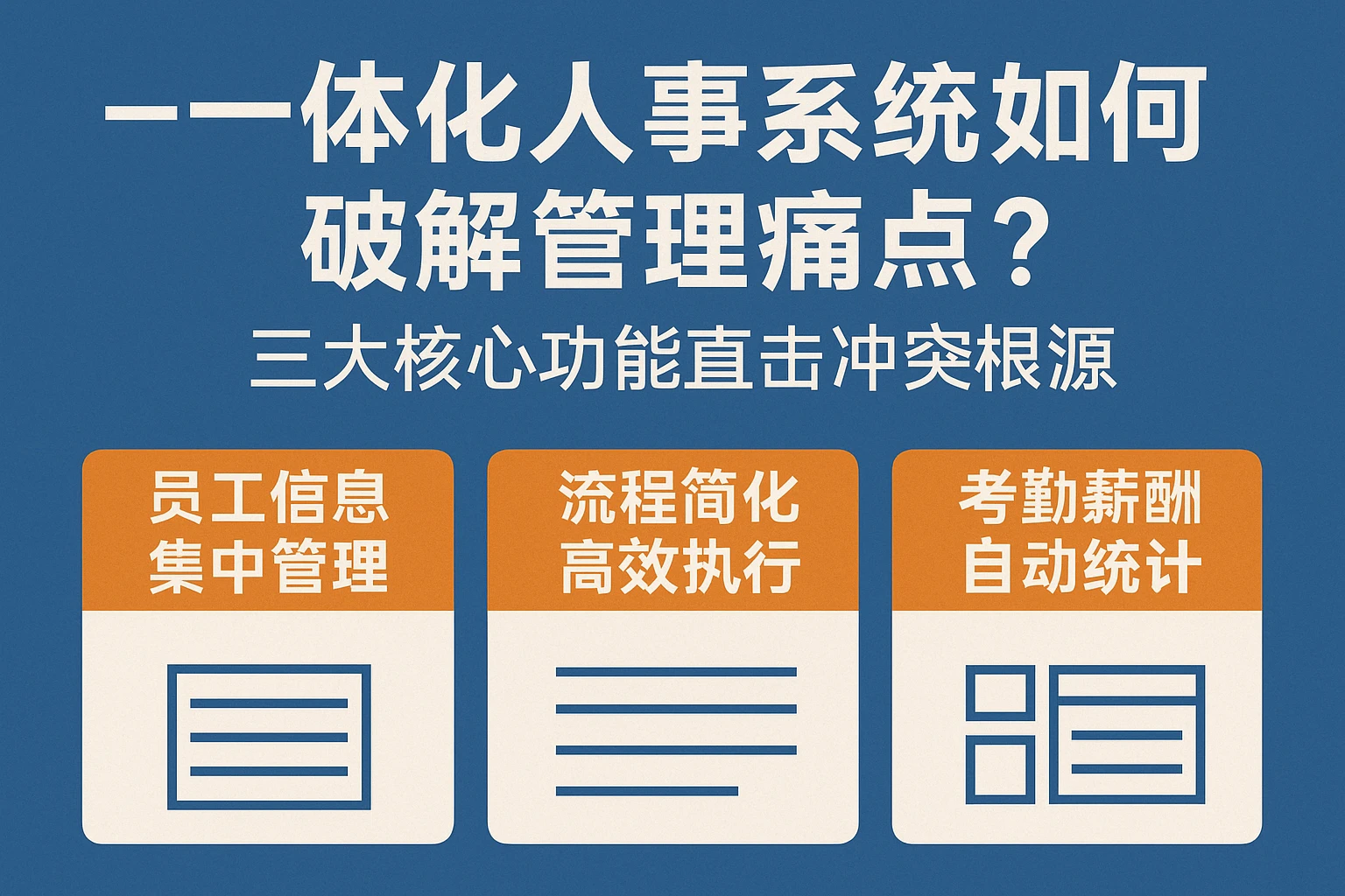 二、一体化人事系统如何破解管理痛点？三大核心功能直击冲突根源
