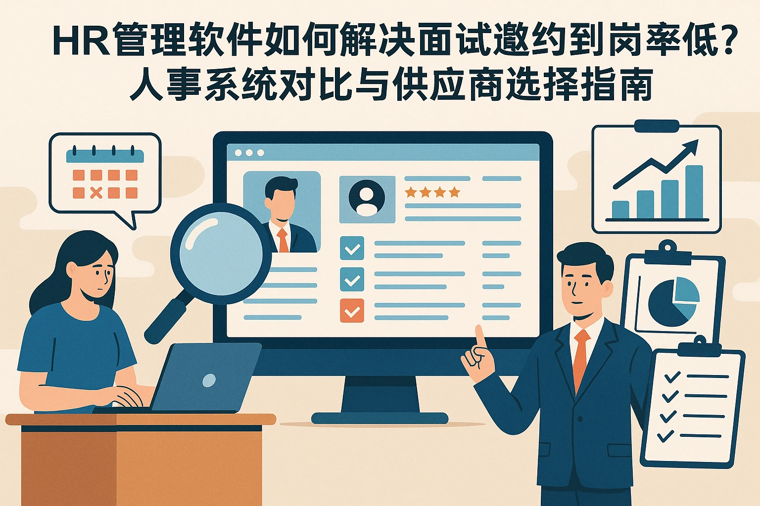 HR管理软件如何解决面试邀约到岗率低？人事系统对比与供应商选择指南
