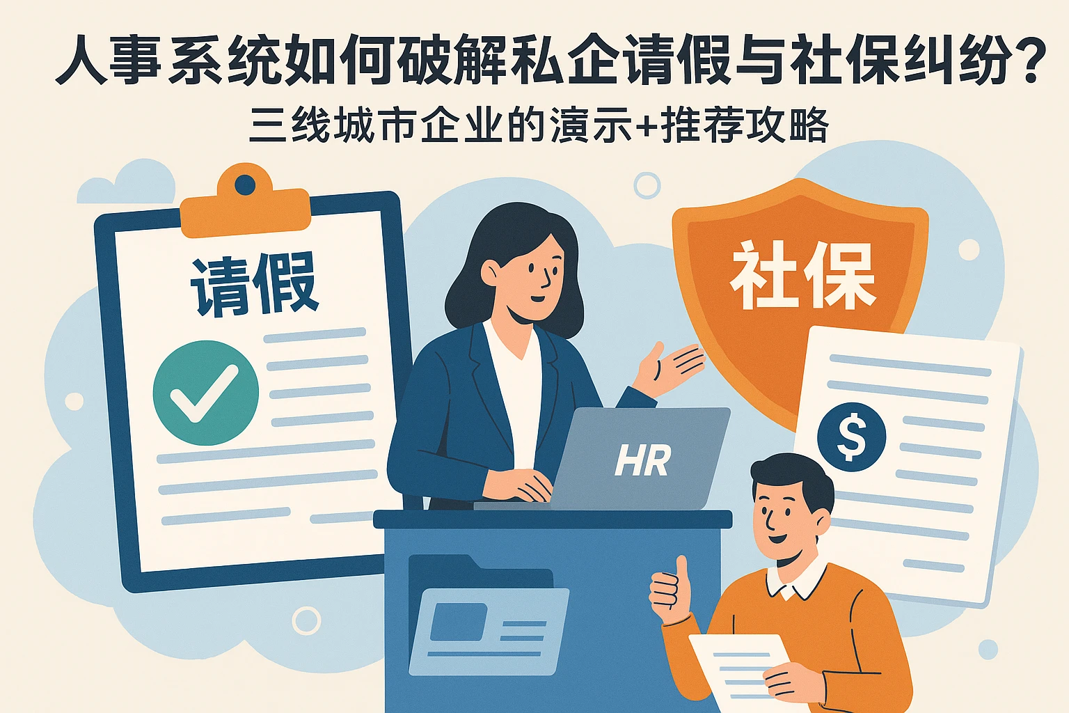 人事系统如何破解私企请假与社保纠纷？三线城市企业的演示+推荐攻略
