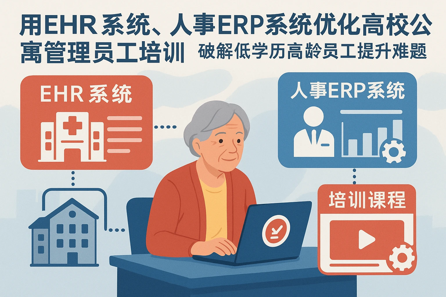 用EHR系统、人事ERP系统优化高校公寓管理员工培训：破解低学历高龄员工提升难题