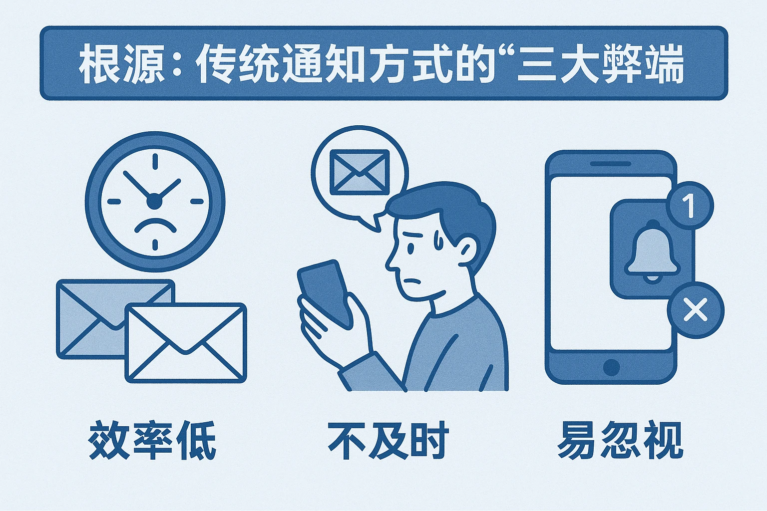 2. 根源：传统通知方式的“三大弊端”