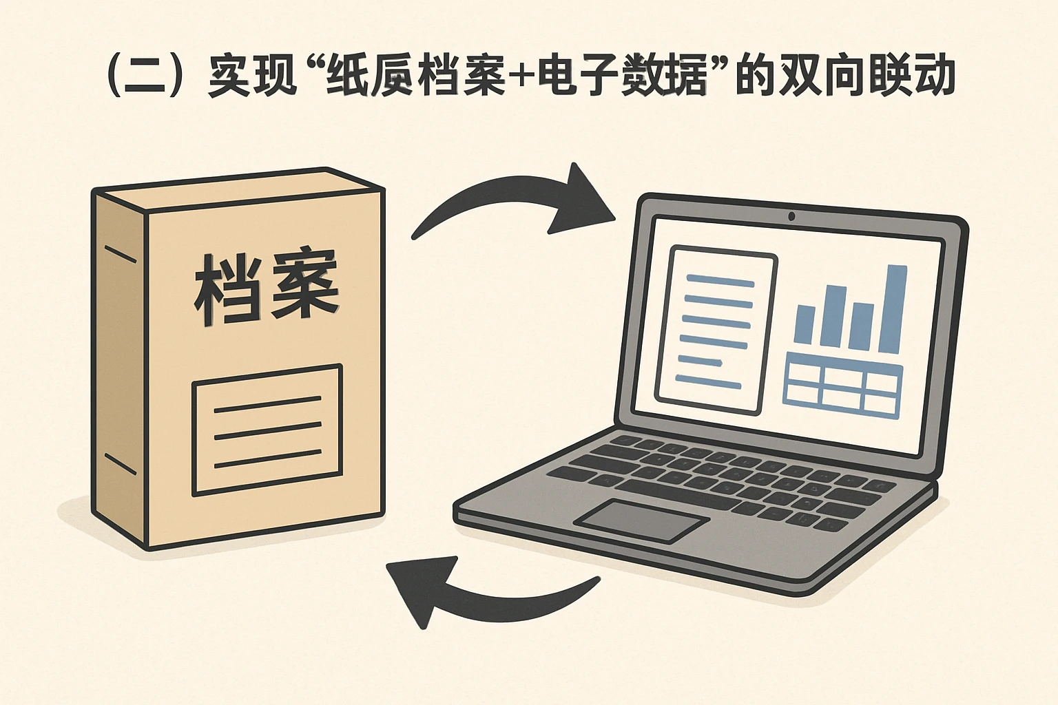 （二）实现“纸质档案+电子数据”的双向联动