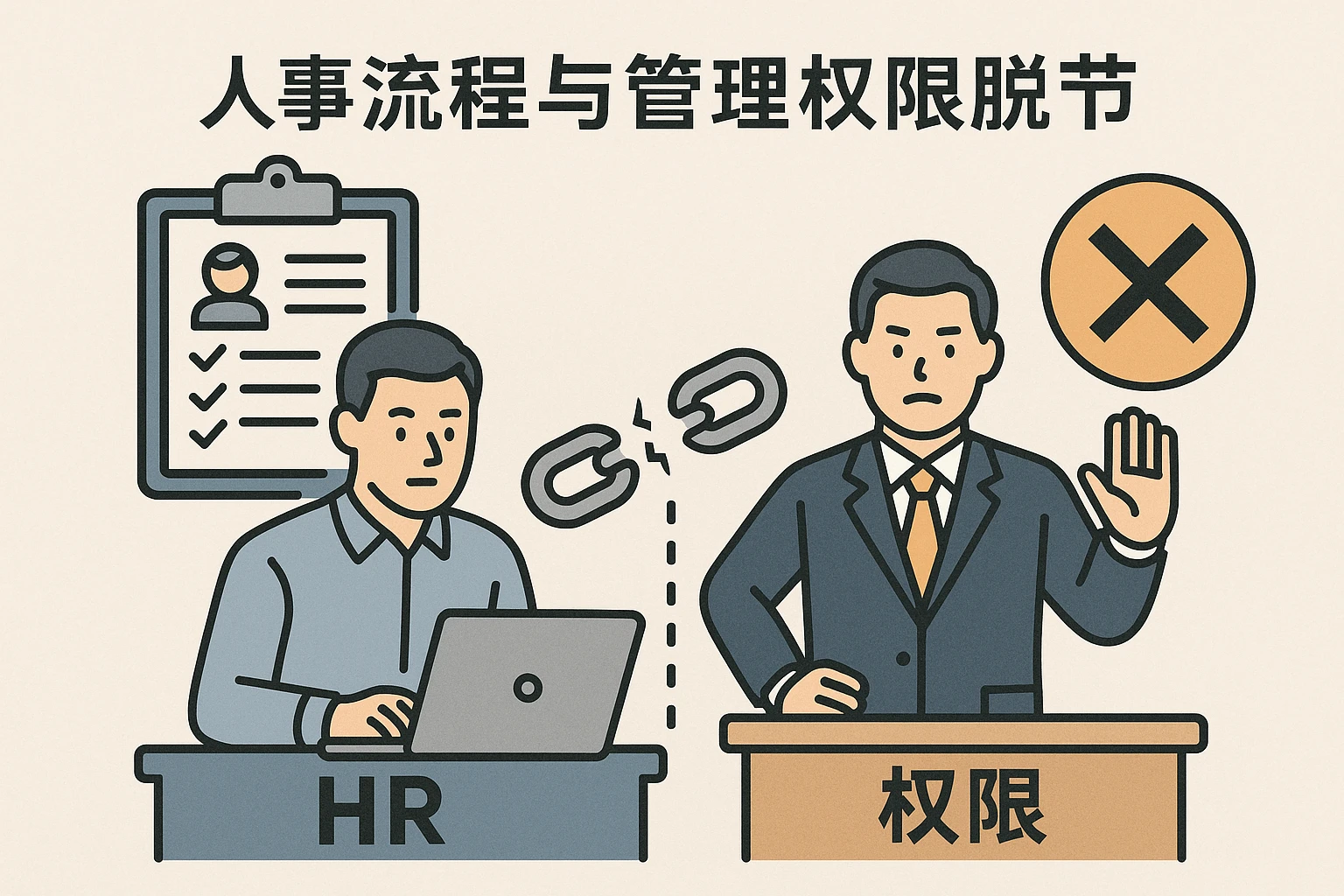 2. 人事流程与管理权限脱节