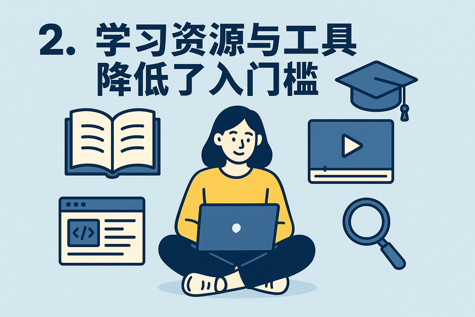 2. 学习资源与工具降低了入门门槛