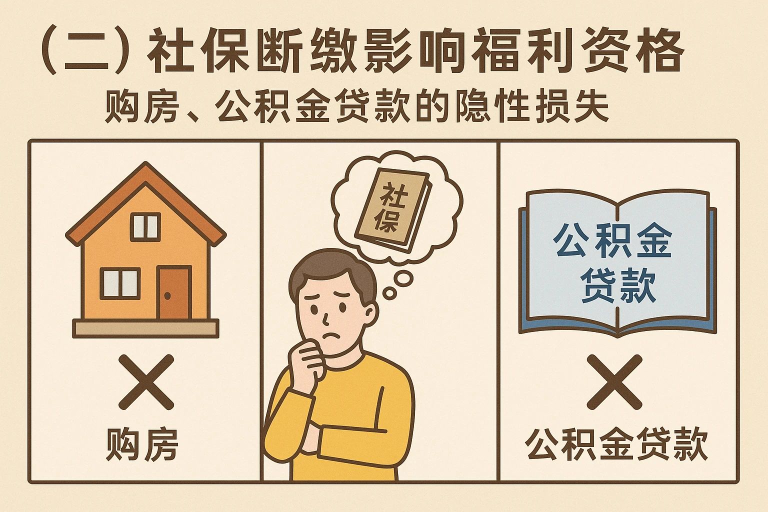 （二）社保断缴影响福利资格：购房、公积金贷款的隐性损失