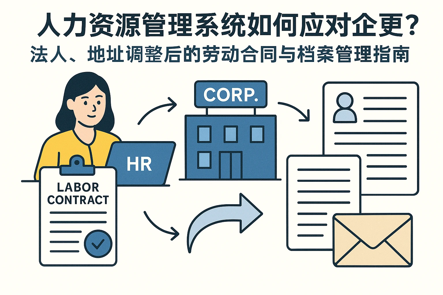 人力资源管理系统如何应对企业变更?法人、地址调整后的劳动合同与档案管理指南