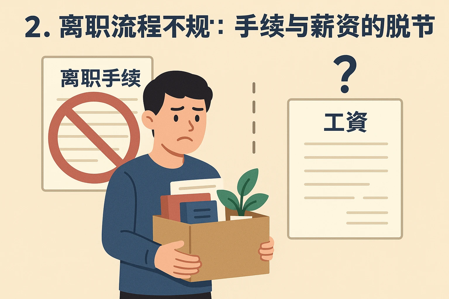 2. 离职流程不规范：手续与薪资的脱节