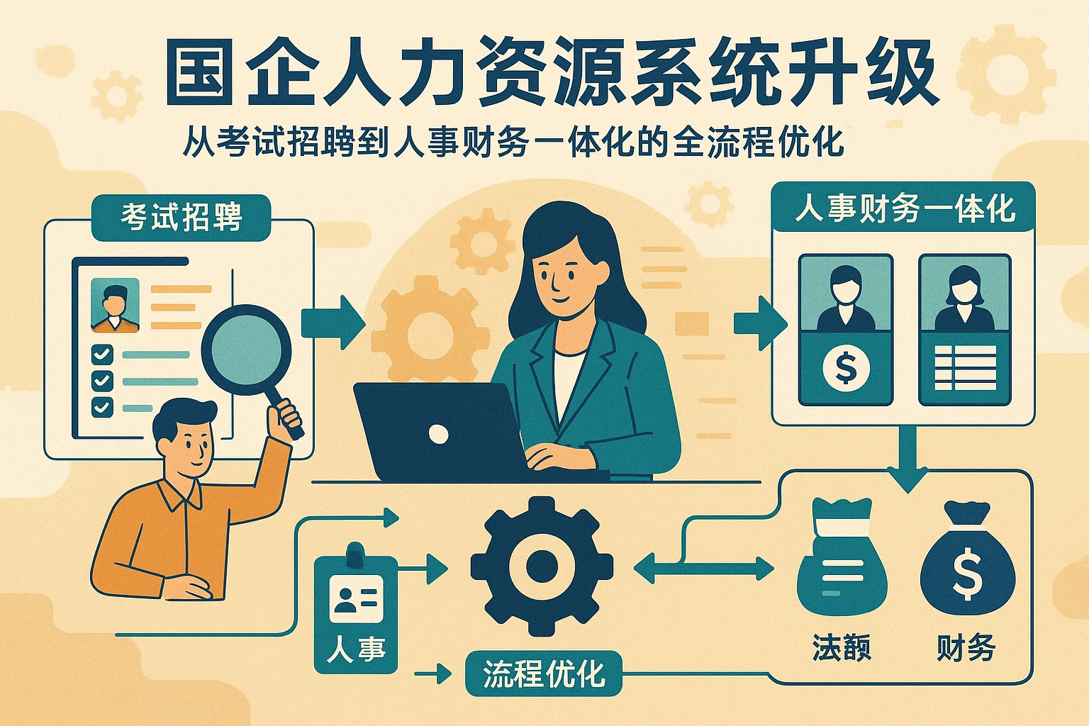 国企人力资源系统升级：从考试招聘到人事财务一体化的全流程优化