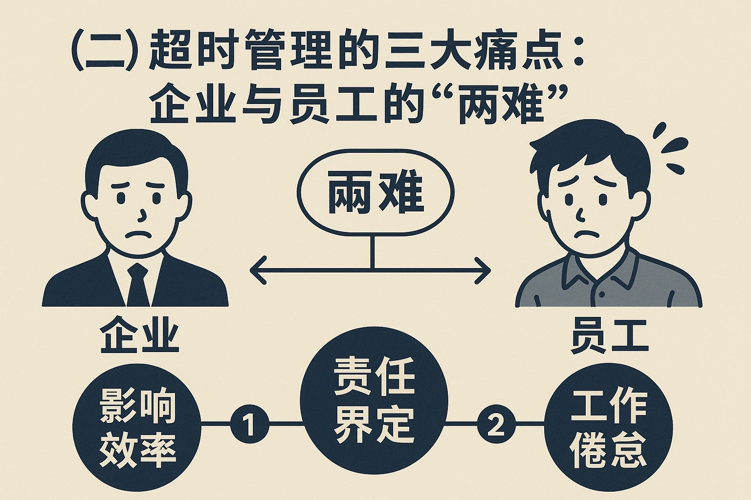 （二）超时管理的三大痛点：企业与员工的“两难”