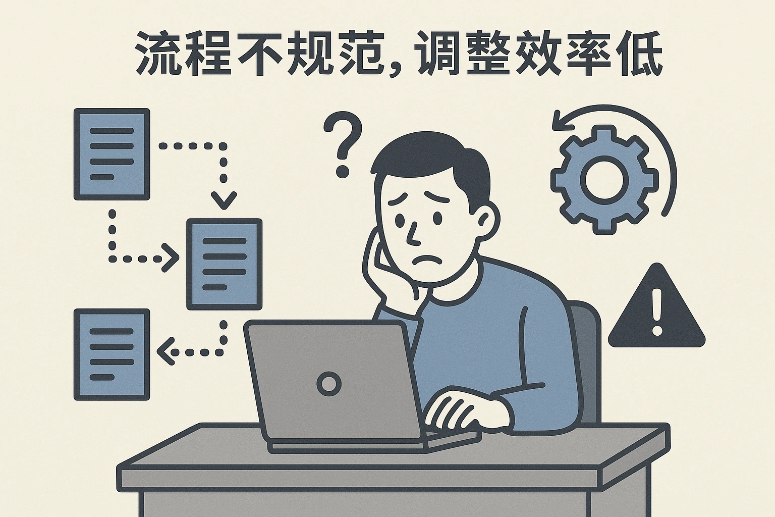 2. 流程不规范，调整效率低
