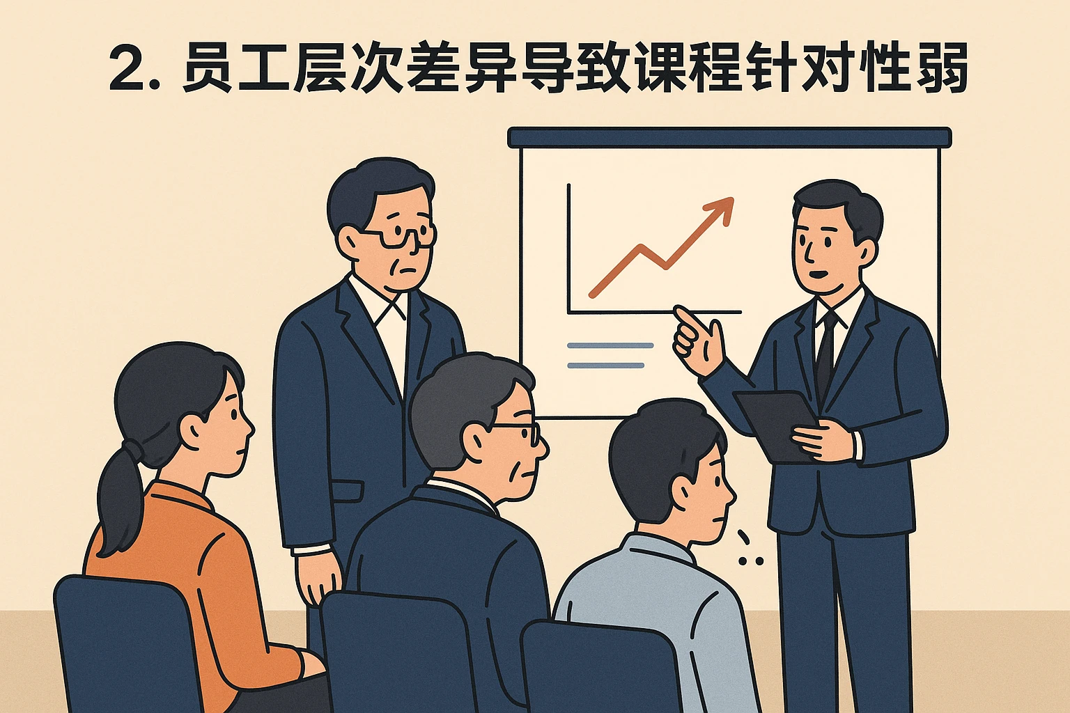 2. 员工层次差异导致课程针对性弱